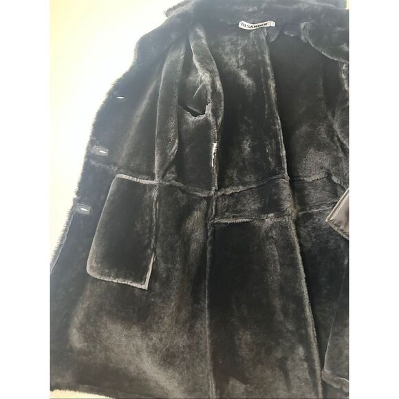 Jil Sander Authentic Women’s Black Lamb Leather Moulton Coat Made in Italy - Picture 12 of 16